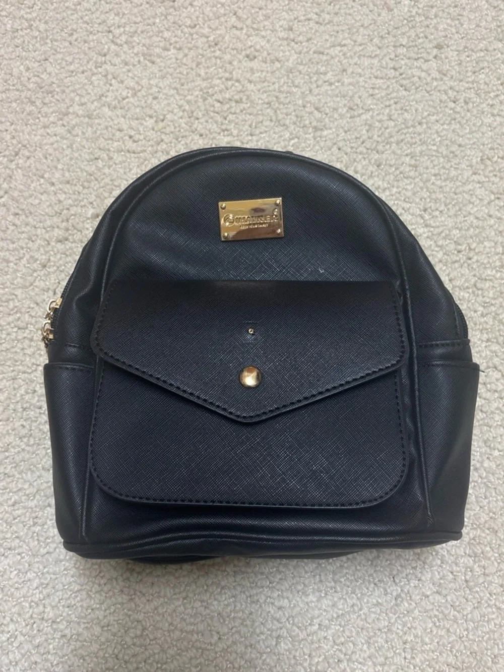 Amazon Black Mini Kids Backpack with Gold Accent Plate